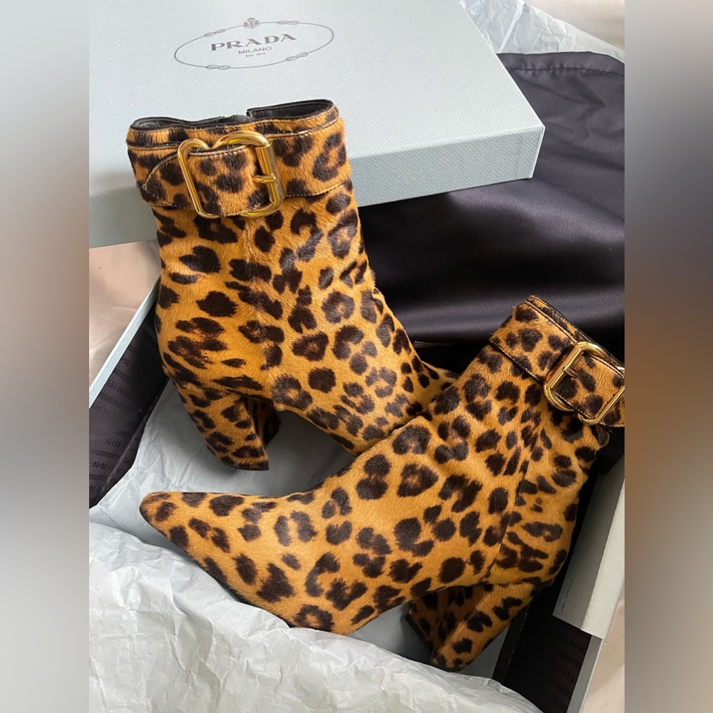 PRADA PONY HAIR Ankle Boots Pre-Owned (8.5) 39.5